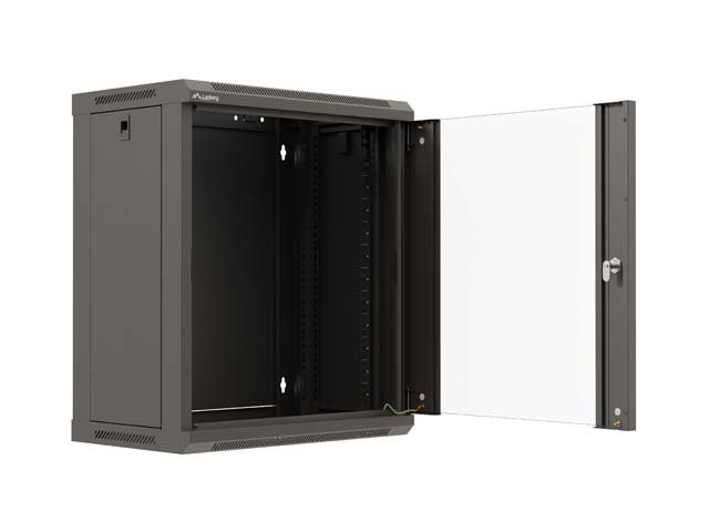 LANBERG 19" RACKOVÁ SKŘÍŇ PRO MONTÁŽ NA STĚNU 12U / 540X350 (PLOCHÉ BALENÍ) S PROSKLENÝMI DVEŘMI ČERNÁ - obrázek č. 6
