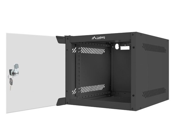 LANBERG RACKOVÁ SKŘÍŇ 10" NÁSTĚNNÁ 4U / 280X310 (FLAT PACK) S PROSKLENÝMI DVEŘMI ČERNÁ - obrázek č. 3