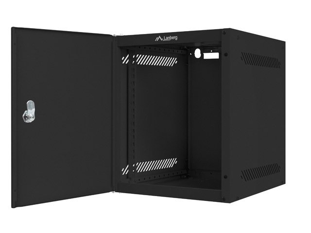 LANBERG RACKOVÁ SKŘÍŇ 10" PRO MONTÁŽ NA STĚNU 6U / 280X310 PRO VLASTNÍ MONTÁŽ S KOVOVÝMI DVEŘMI ČERNÁ - obrázek č. 3