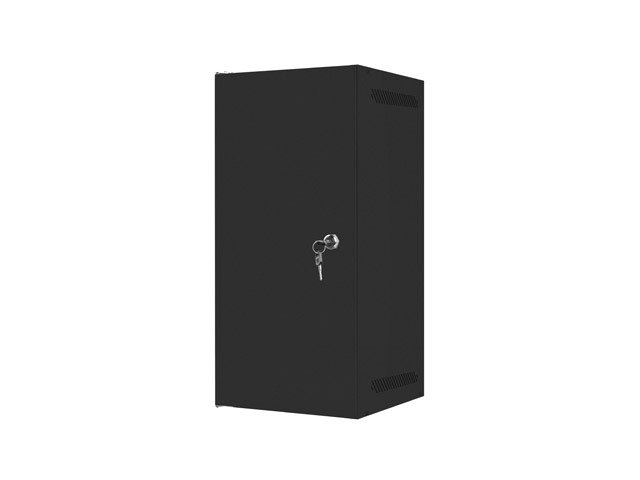 LANBERG RACKOVÁ SKŘÍŇ 10" NÁSTĚNNÁ 12U / 280X310 PRO VLASTNÍ MONTÁŽ S KOVOVÝMI DVEŘMI ČERNÁ-FLAT PACK - obrázek č. 2