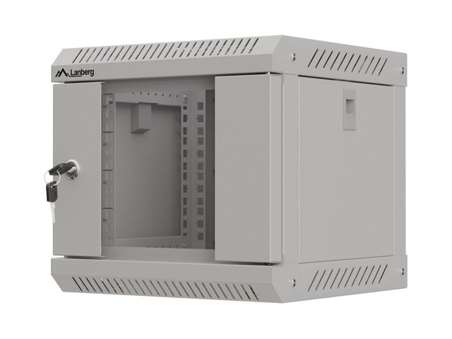 LANBERG RACKOVÁ SKŘÍŇ 10" NÁSTĚNNÁ 4U / 300X300 (FLAT PACK) S PROSKLENÝMI DVEŘMI ŠEDÁ - obrázek produktu