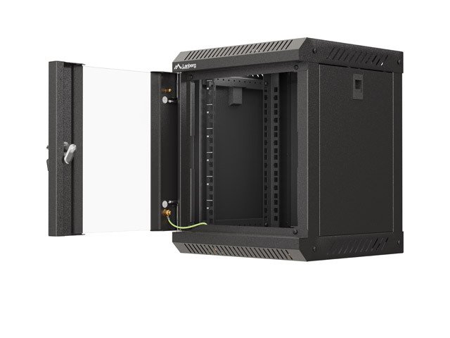 LANBERG RACKOVÁ SKŘÍŇ 10" PRO MONTÁŽ NA STĚNU 6U / 300X300 (FLAT PACK) S PROSKLENÝMI DVEŘMI ČERNÁ - obrázek č. 9