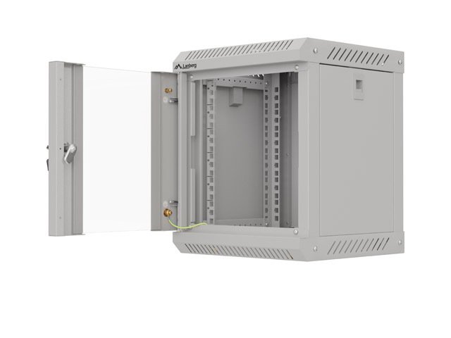 LANBERG RACKOVÁ SKŘÍŇ 10" NÁSTĚNNÁ 6U / 300X300 (FLAT PACK) S PROSKLENÝMI DVEŘMI ŠEDÁ - obrázek č. 3