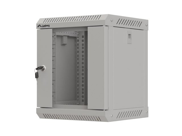 LANBERG RACKOVÁ SKŘÍŇ 10" NÁSTĚNNÁ 6U / 300X300 (FLAT PACK) S PROSKLENÝMI DVEŘMI ŠEDÁ - obrázek produktu