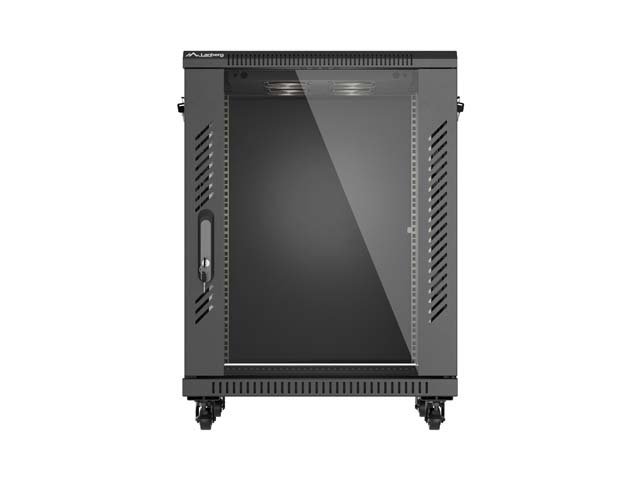 LANBERG INSTALAČNÍ RACK 19" 15U 600X600 ČERNÉ SKLENĚNÉ DVEŘE (PLOCHÉ BALENÍ) - obrázek č. 1