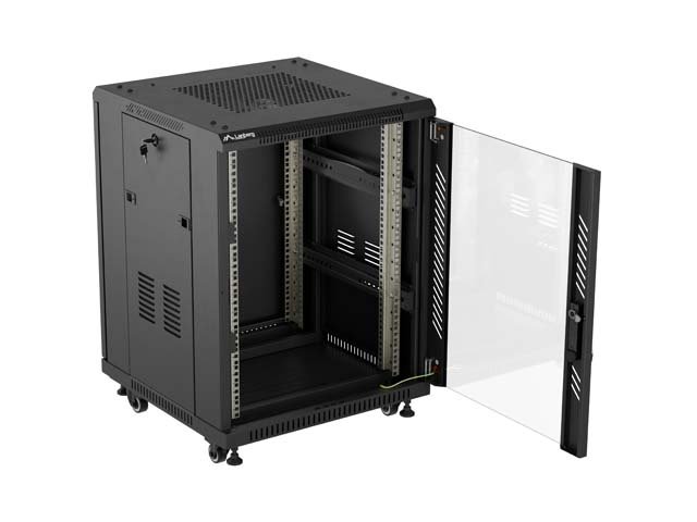 LANBERG INSTALAČNÍ RACK 19" 15U 600X600 ČERNÉ SKLENĚNÉ DVEŘE (PLOCHÉ BALENÍ) - obrázek č. 6