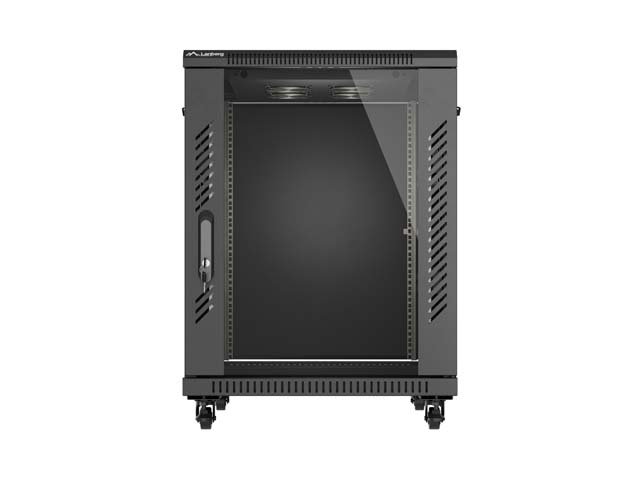 LANBERG INSTALAČNÍ RACK 19" 15U 600X800 ČERNÉ SKLENĚNÉ DVEŘE (PLOCHÉ BALENÍ) - obrázek č. 1
