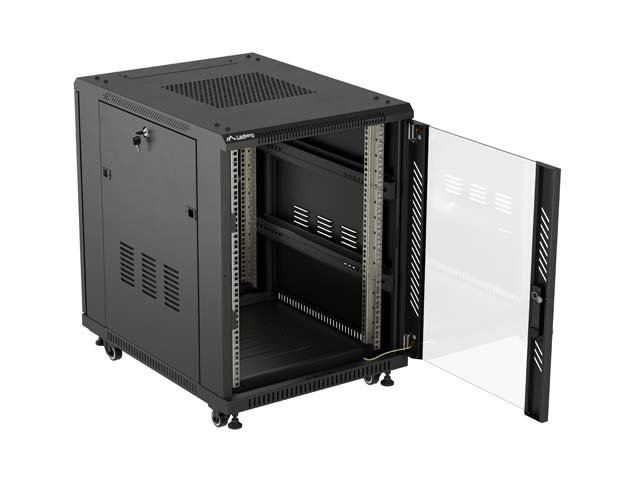 LANBERG INSTALAČNÍ RACK 19" 15U 600X800 ČERNÉ SKLENĚNÉ DVEŘE (PLOCHÉ BALENÍ) - obrázek č. 8