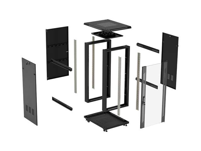 LANBERG INSTALAČNÍ RACK 19" 15U 600X800 ČERNÉ SKLENĚNÉ DVEŘE (PLOCHÉ BALENÍ) - obrázek č. 7