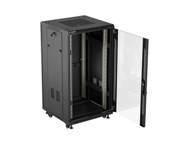 LANBERG INSTALAČNÍ SKŘÍŇOVÝ ROZVADĚČ 19" 22U 600X600 ČERNÉ SKLENĚNÉ DVEŘE (PLOCHÉ BALENÍ) - obrázek č. 7