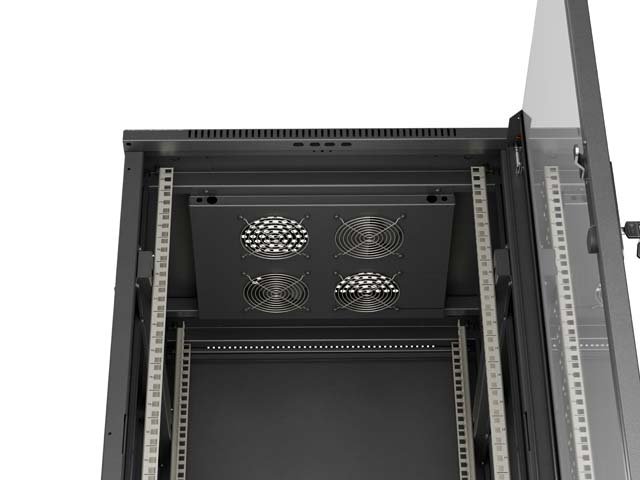 LANBERG INSTALAČNÍ SKŘÍŇOVÝ ROZVADĚČ 19" 22U 600X600 ČERNÉ SKLENĚNÉ DVEŘE (PLOCHÉ BALENÍ) - obrázek č. 2