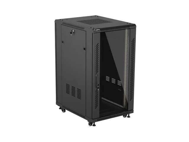 LANBERG INSTALAČNÍ SKŘÍŇOVÝ ROZVADĚČ 19" 22U 600X800 ČERNÉ SKLENĚNÉ DVEŘE (PLOCHÉ BALENÍ) - obrázek č. 10