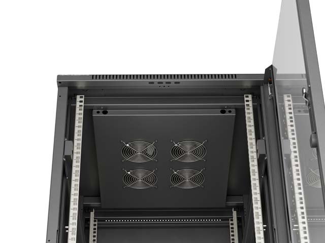 LANBERG INSTALAČNÍ SKŘÍŇOVÝ ROZVADĚČ 19" 22U 600X800 ČERNÉ SKLENĚNÉ DVEŘE (PLOCHÉ BALENÍ) - obrázek č. 7