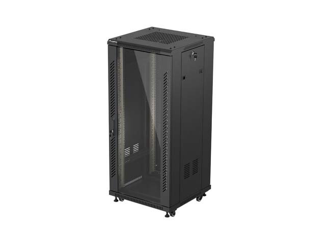 LANBERG 19" VOLNĚ STOJÍCÍ RACKOVÁ SKŘÍŇ 27U / 600X600 (FLAT PACK) S PROSKLENÝMI DVEŘMI ČERNÁ - obrázek produktu