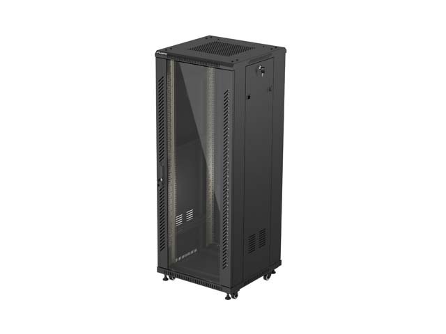 LANBERG 19" VOLNĚ STOJÍCÍ RACKOVÁ SKŘÍŇ 32U / 600X600 (FLAT PACK) S PROSKLENÝMI DVEŘMI ČERNÁ - obrázek produktu