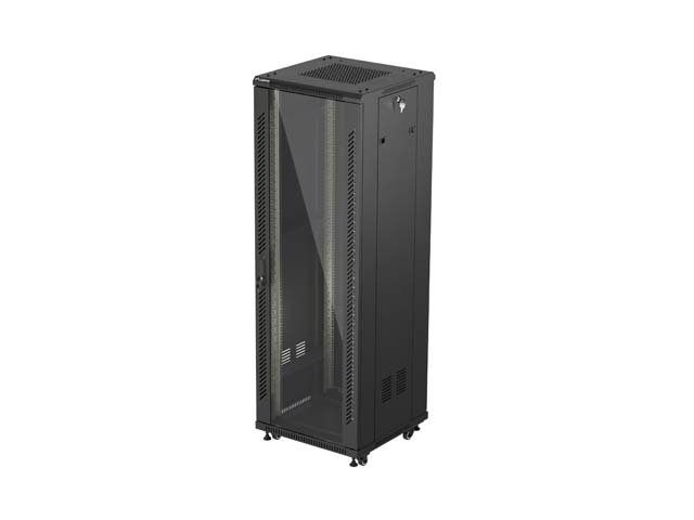 LANBERG 19" VOLNĚ STOJÍCÍ RACKOVÁ SKŘÍŇ 37U / 600X600 (FLAT PACK) S PROSKLENÝMI DVEŘMI ČERNÁ - obrázek produktu