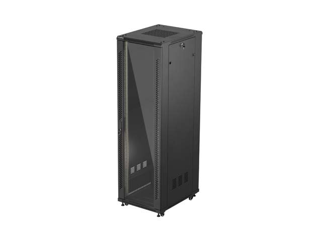 LANBERG 19" VOLNĚ STOJÍCÍ RACKOVÁ SKŘÍŇ 42U / 600X800 (FLAT PACK) S PROSKLENÝMI DVEŘMI ČERNÁ - obrázek produktu