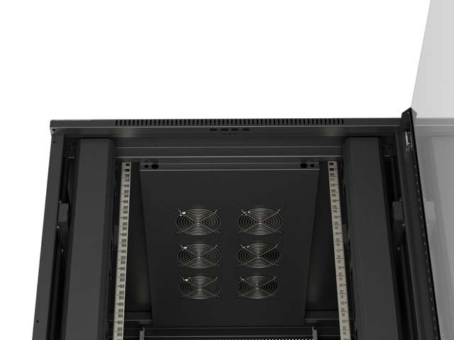 LANBERG 19" VOLNĚ STOJÍCÍ RACKOVÁ SKŘÍŇ 42U / 800X1000 (FLAT PACK) S PROSKLENÝMI DVEŘMI ČERNÁ - obrázek č. 12