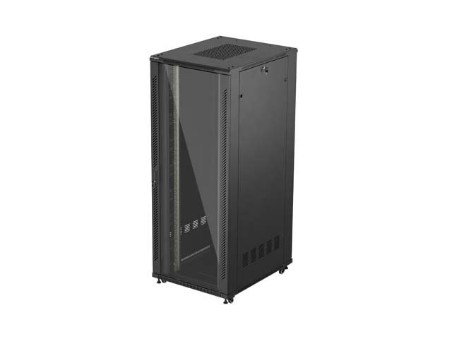 LANBERG 19" VOLNĚ STOJÍCÍ RACKOVÁ SKŘÍŇ 42U / 800X1000 (FLAT PACK) S PROSKLENÝMI DVEŘMI ČERNÁ - obrázek produktu