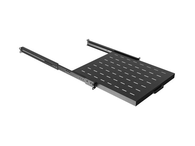 LANBERG POSUVNÁ POLICE PRO 19" RACKOVÉ SKŘÍNĚ 500MM ČERNÁ (1U / 445X500MM, NOSNOST DO 35KG, 4-P - obrázek č. 6