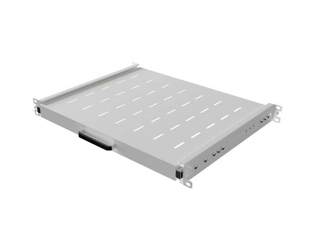 LANBERG POSUVNÁ POLICE PRO 19" RACKOVÉ SKŘÍNĚ 350MM ŠEDÁ (1U / 445X350MM, NOSNOST DO 35KG, 4PO - obrázek produktu