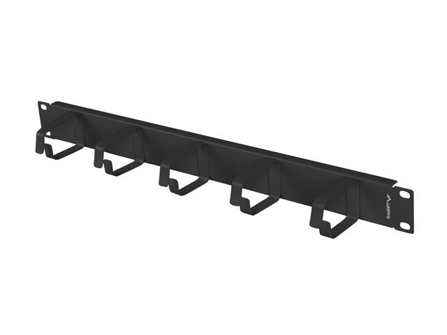 LANBERG 19" KABELOVÝ MANAGEMENT 5 KROUŽKŮ TYP B 1U ČERNÝ - obrázek produktu