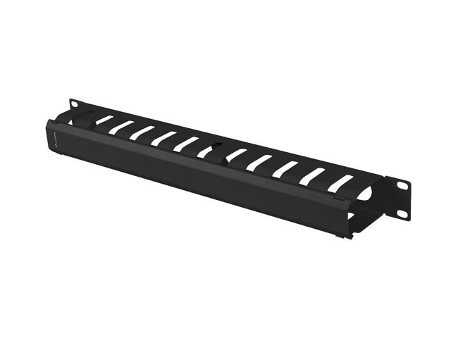 LANBERG 19" KABELOVÝ MANAGEMENT KOVOVÝ 1U TYP A ČERNÝ - obrázek č. 1
