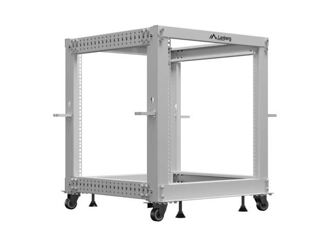 LANBERG OTEVŘENÝ RACK 19" 9U 600X600-1100 NASTAVITELNÝ ŠEDÝ - obrázek č. 1