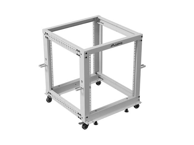 LANBERG OTEVŘENÝ RACK 19" 9U 600X600-1100 NASTAVITELNÝ ŠEDÝ - obrázek č. 4
