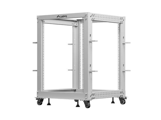 LANBERG OTEVŘENÝ RACK 19" 15U 600X600-1100 NASTAVITELNÝ ŠEDÝ - obrázek produktu
