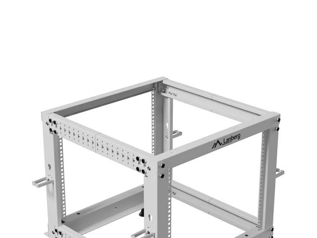 LANBERG OTEVŘENÝ RACK 19" 9U 600X600-1100 NASTAVITELNÝ ŠEDÝ - obrázek č. 1