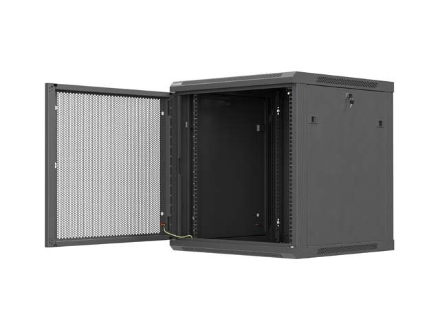LANBERG NÁSTĚNNÁ INSTALAČNÍ SKŘÍŇ 19" 12U 600X600 ČERNÉ PERFOROVANÉ DVEŘE (PLOCHÉ BALENÍ) - obrázek č. 8