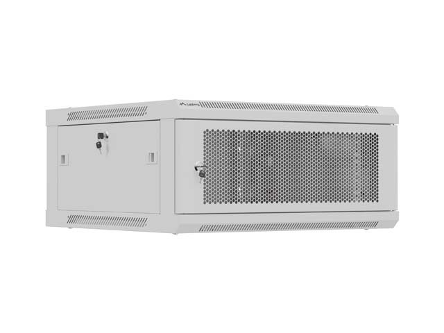 LANBERG NÁSTĚNNÁ INSTALAČNÍ SKŘÍŇ 19" 4U 600X600 ŠEDÉ PERFOROVANÉ DVEŘE (PLOCHÉ BALENÍ) - obrázek č. 6