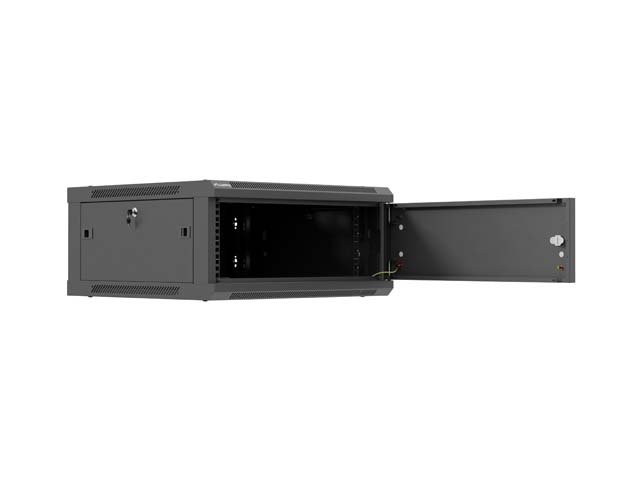 LANBERG NÁSTĚNNÁ INSTALAČNÍ SKŘÍŇ 19" 4U 600X600 ČERNÉ KOVOVÉ DVEŘE (PLOCHÉ BALENÍ) - obrázek č. 6