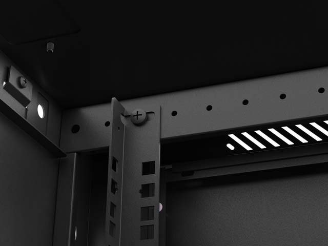 LANBERG  NÁSTĚNNÁ INSTALAČNÍ SKŘÍŇ 19" 4U 600X450 ČERNÉ KOVOVÉ DVEŘE (PLOCHÉ BALENÍ) - obrázek č. 2