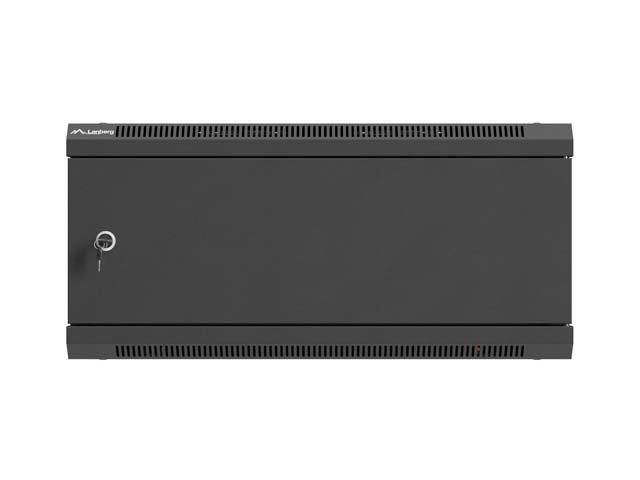 LANBERG  NÁSTĚNNÁ INSTALAČNÍ SKŘÍŇ 19" 4U 600X450 ČERNÉ KOVOVÉ DVEŘE (PLOCHÉ BALENÍ) - obrázek č. 1