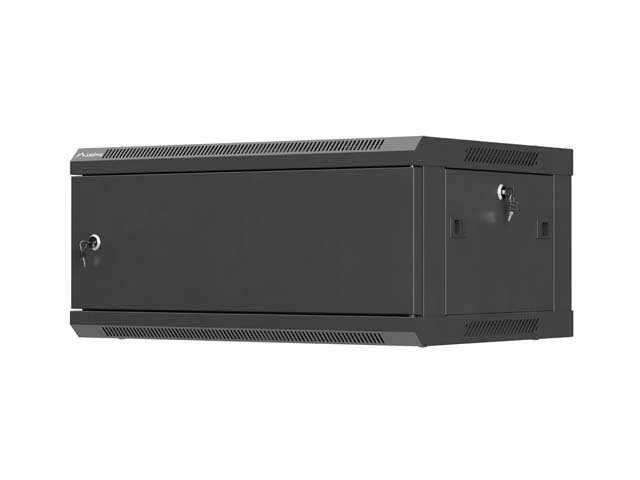 LANBERG NÁSTĚNNÁ INSTALAČNÍ SKŘÍŇ 19" 4U 600X450 ČERNÉ KOVOVÉ DVEŘE (PLOCHÉ BALENÍ) - obrázek produktu
