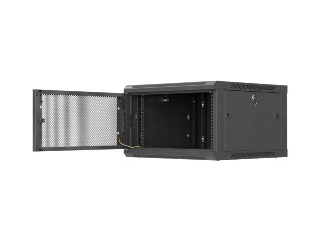 LANBERG NÁSTĚNNÁ INSTALAČNÍ SKŘÍŇ 19" 6U 600X600 ČERNÉ PERFOROVANÉ DVEŘE (PLOCHÉ BALENÍ) - obrázek č. 8