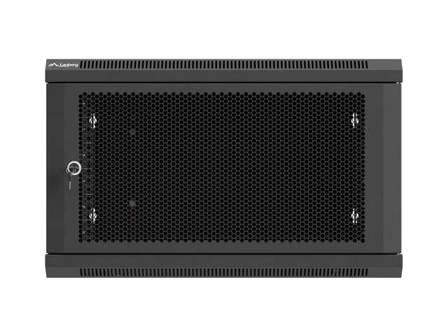 LANBERG NÁSTĚNNÁ INSTALAČNÍ SKŘÍŇ 19" 6U 600X600 ČERNÉ PERFOROVANÉ DVEŘE (PLOCHÉ BALENÍ) - obrázek č. 1