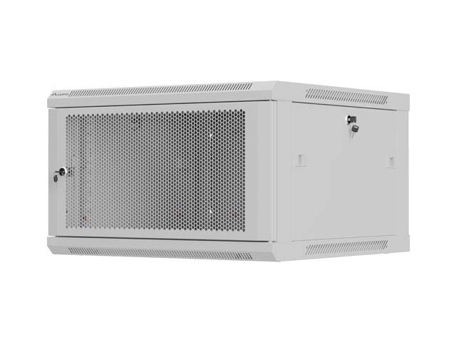 LANBERG NÁSTĚNNÁ INSTALAČNÍ SKŘÍŇ 19" 6U 600X600 ŠEDÉ PERFOROVANÉ DVEŘE (PLOCHÉ BALENÍ) - obrázek produktu