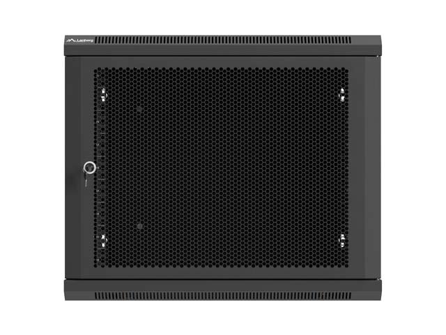 LANBERG NÁSTĚNNÁ INSTALAČNÍ SKŘÍŇ 19" 9U 600X600 ČERNÉ PERFOROVANÉ DVEŘE (PLOCHÉ BALENÍ) - obrázek č. 1