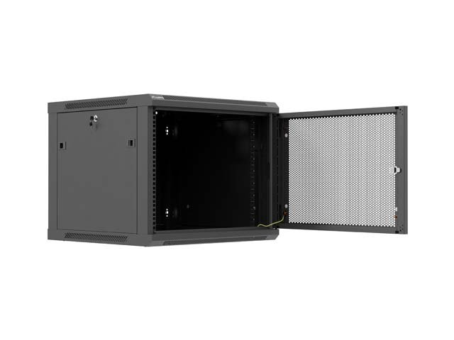 LANBERG NÁSTĚNNÁ INSTALAČNÍ SKŘÍŇ 19" 9U 600X600 ČERNÉ PERFOROVANÉ DVEŘE (PLOCHÉ BALENÍ) - obrázek č. 9