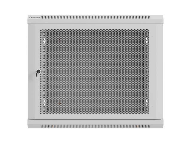 LANBERG NÁSTĚNNÁ INSTALAČNÍ SKŘÍŇ 19" 9U 600X600 ŠEDÉ PERFOROVANÉ DVEŘE (PLOCHÉ BALENÍ) - obrázek č. 1