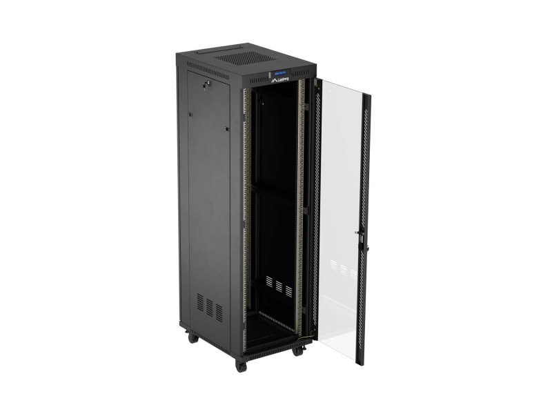LANBERG 19" VOLNĚ STOJÍCÍ RACKOVÁ SKŘÍŇ 42U / 600X800 (FLAT PACK) S PROSKLENÝMI DVEŘMI LCD ČERNÁ - obrázek č. 7