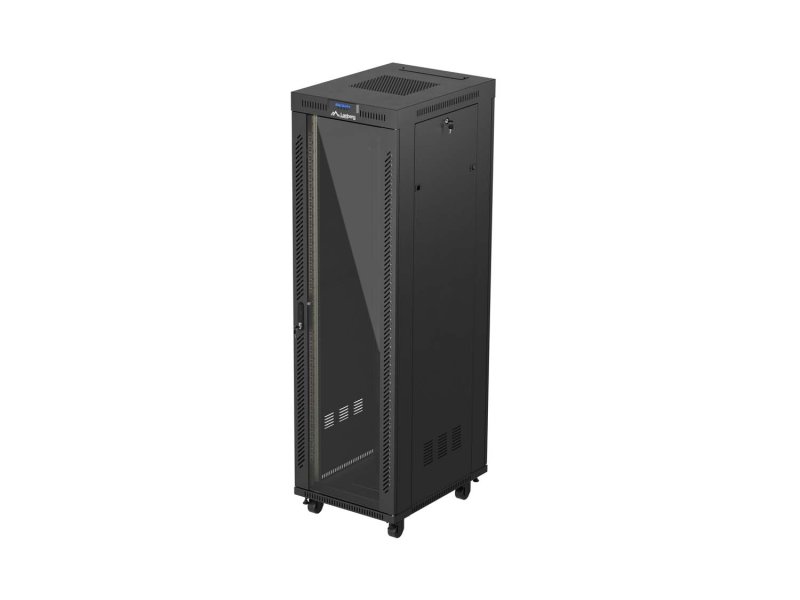 LANBERG 19" VOLNĚ STOJÍCÍ RACKOVÁ SKŘÍŇ 42U / 600X800 (FLAT PACK) S PROSKLENÝMI DVEŘMI LCD ČERNÁ - obrázek produktu