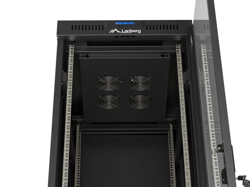 LANBERG 19" VOLNĚ STOJÍCÍ RACKOVÁ SKŘÍŇ 42U / 600X800 (FLAT PACK) S PROSKLENÝMI DVEŘMI LCD ČERNÁ - obrázek č. 11
