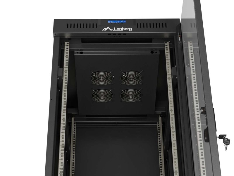 LANBERG 19" VOLNĚ STOJÍCÍ RACKOVÁ SKŘÍŇ 37U / 600X800 (FLAT PACK) S PROSKLENÝMI DVEŘMI LCD ČERNÁ - obrázek č. 11