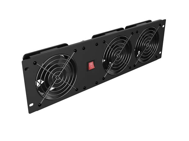 VERTIKÁLNÍ VENTILAČNÍ PANEL 19" 3U PRO RACK TŘI VENTILÁTORY 230V ČERNÝ LANBERG - obrázek produktu