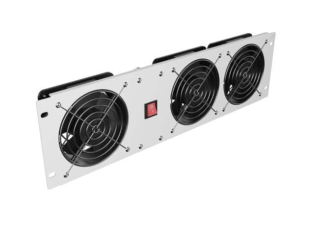 VERTIKÁLNÍ VENTILAČNÍ PANEL 19" 3U PRO RACK TŘI VENTILÁTORY 230V ŠEDÝ LANBERG - obrázek produktu