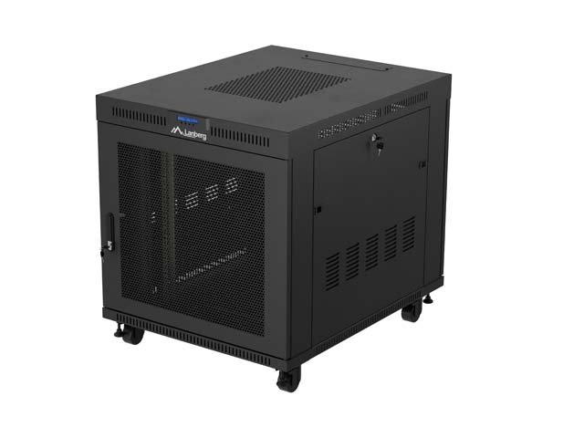 19" VOLNĚ STOJÍCÍ RACKOVÁ SKŘÍŇ 15U / 800X1000 (FLAT PACK) ČERNÁ S PROSKLENÝMI DVEŘMI LCD LANBERG V2 - obrázek produktu
